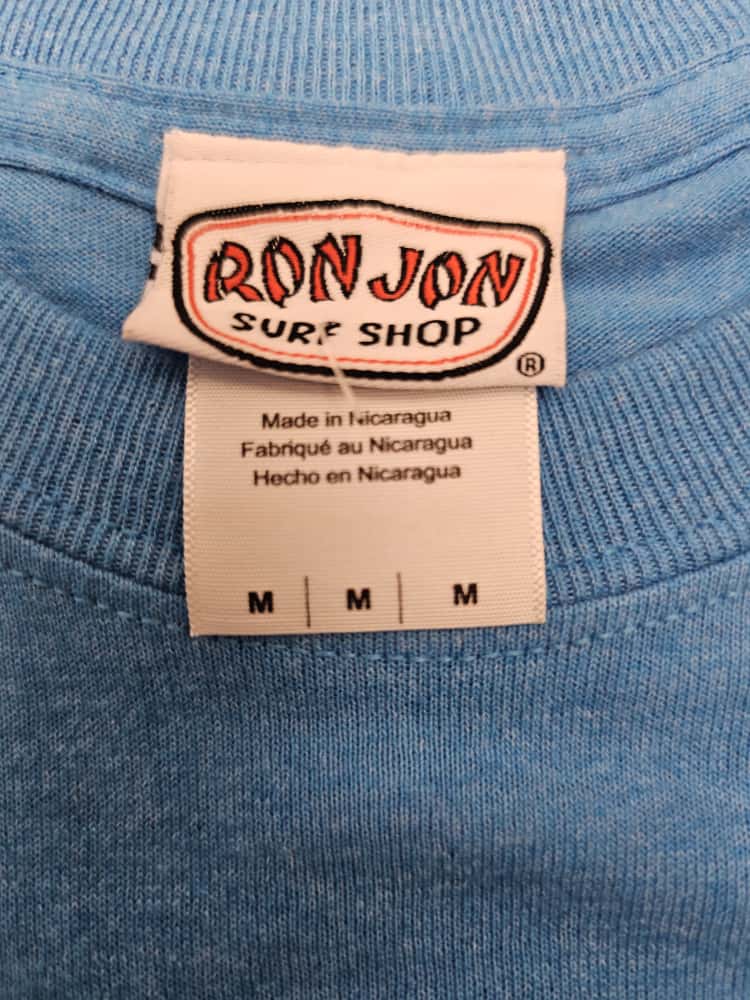 Ron Jon Surf Shop Men's Short Sleeve Printed Surf Board T-Shirt - M/Medium - Blue