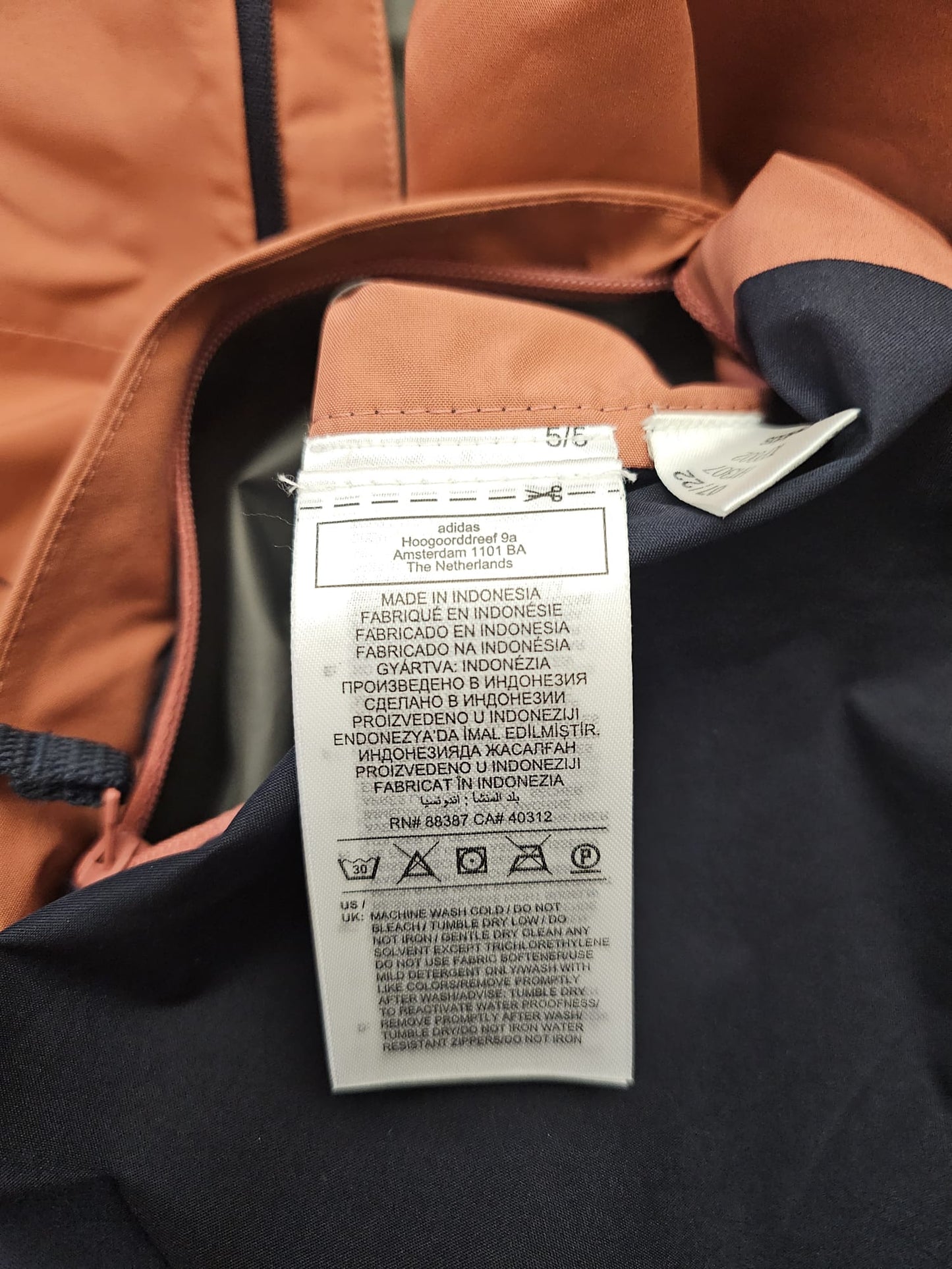 Adidas Terrex Full Zip Hooded Gore-Tex Waterproof Coat/Jacket - 3XL/XXXL - UK 28-30