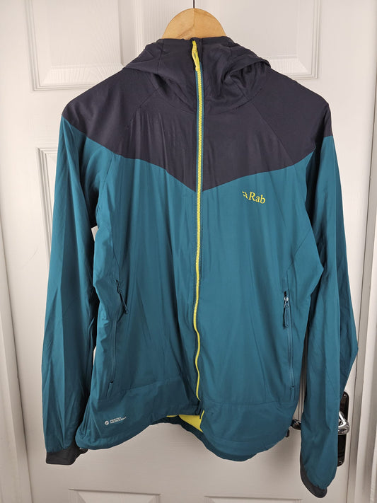 Rab Womens Rampage Pertex Microlight Activewear Full Zip Hooded Hiking/Climbing Jacket - UK 12