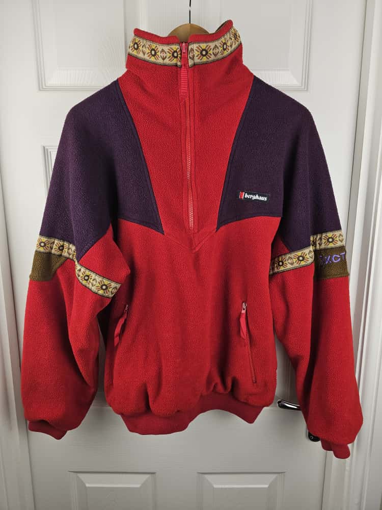 Berghaus XCT Vintage 90's Aztec Windstopper 1/2 Zip Fleece Jumper - M/Medium