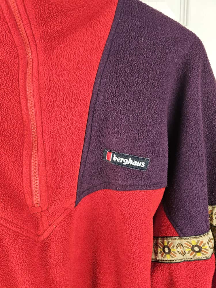 Berghaus XCT Vintage 90's Aztec Windstopper 1/2 Zip Fleece Jumper - M/Medium