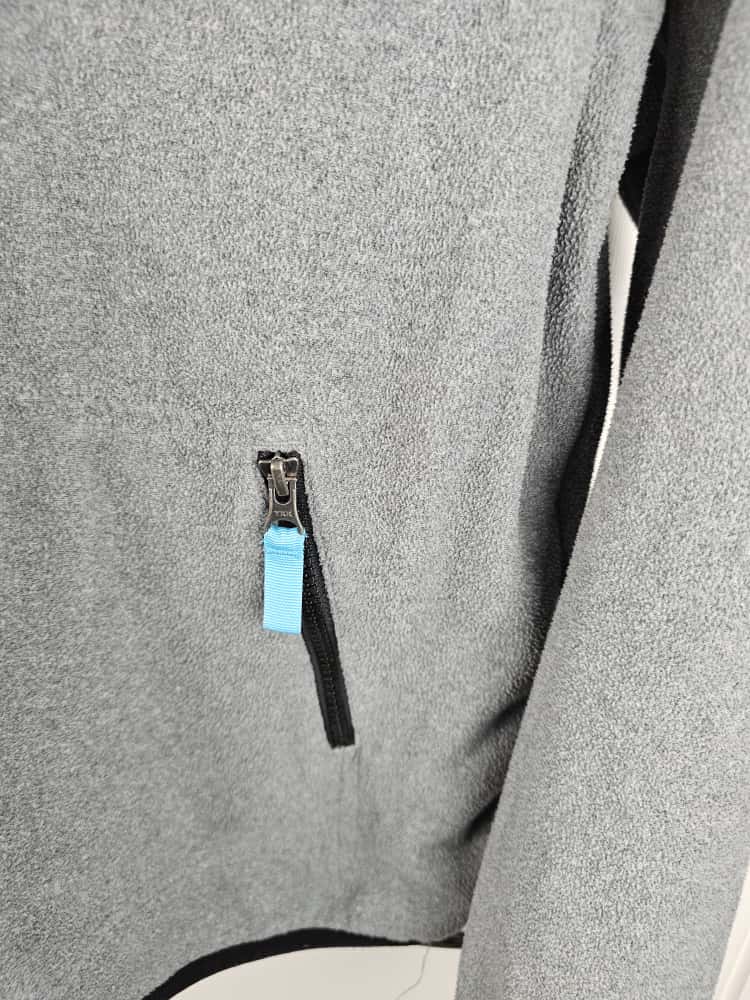 Passenger Mens Pullover Snap Button Fleece Jumper - S/Small - Grey/Yellow