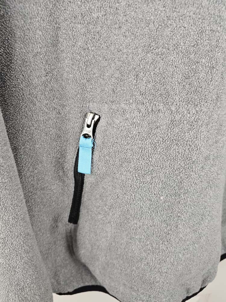 Passenger Mens Pullover Snap Button Fleece Jumper - S/Small - Grey/Yellow