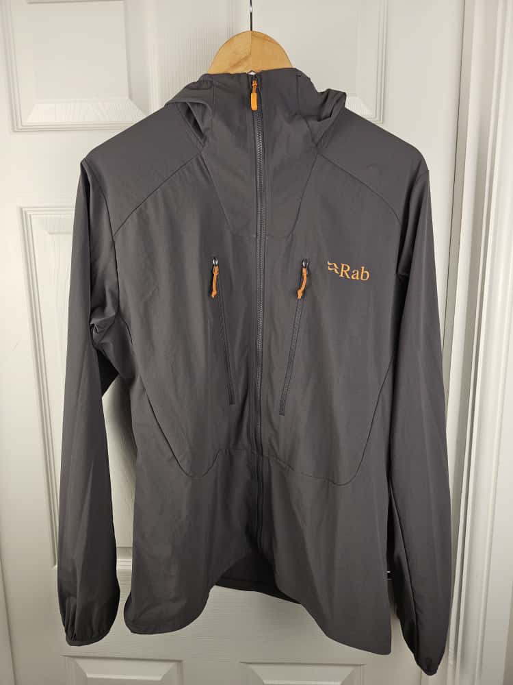 Rab Borealis Grey Soft Shell Style Full Zip Hooded Climbing Jacket - M/Medium Hike Walk Casual