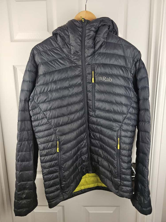 Rab Mens Full Zip Hooded Microlight Alpine Down Puffer Jacket - M/Medium