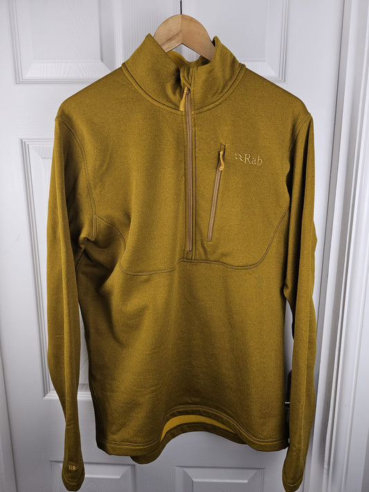 Rab Mens Thermic 1/2 Zip Pullover Fleece Jumper - L/Large - Mustard
