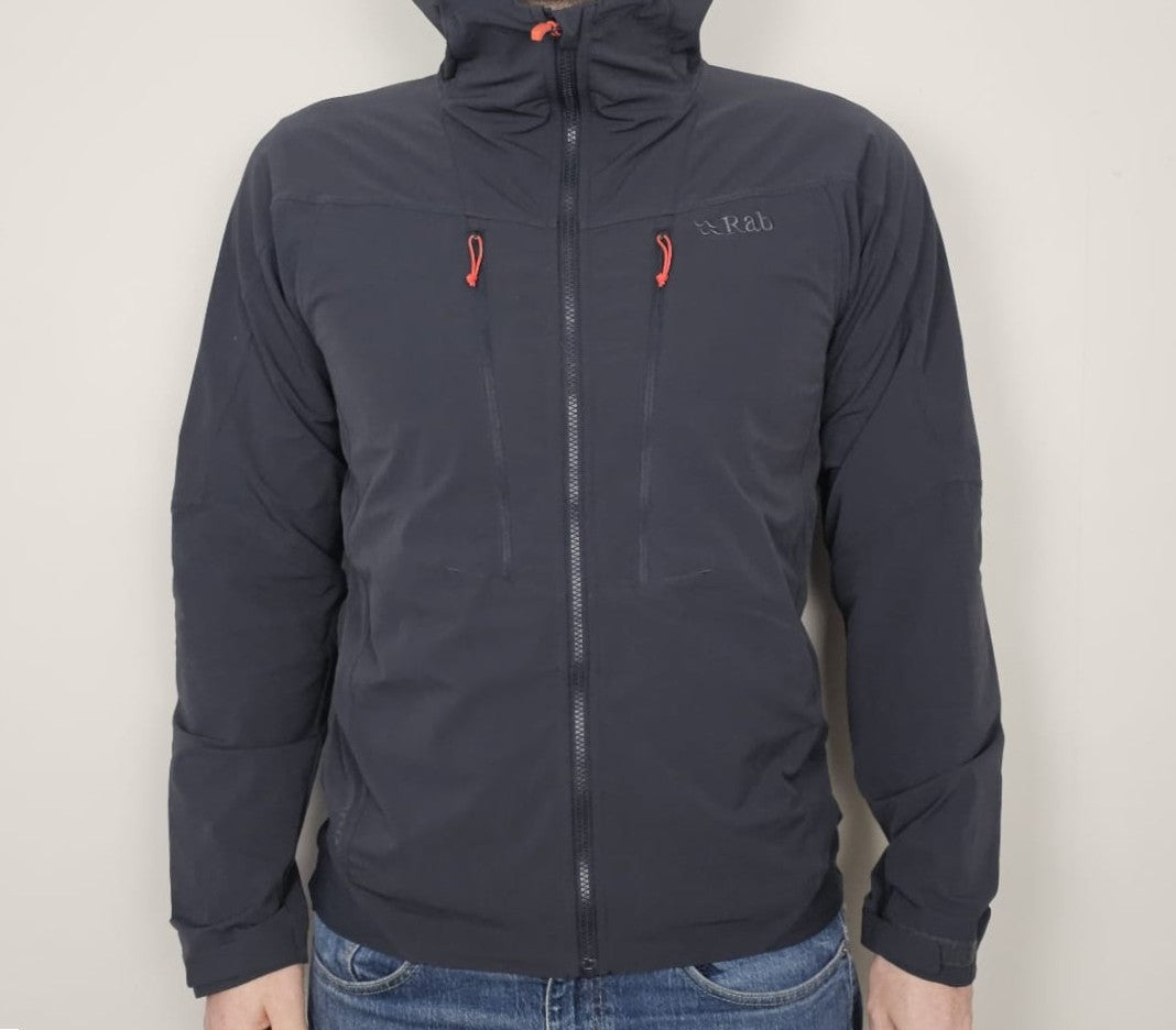 Rab Mens Torque Activewear/Hiking Full Zip Hooded Soft Shell Style jacket - M/Medium - Grey