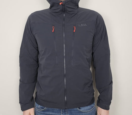 Rab Mens Torque Activewear/Hiking Full Zip Hooded Soft Shell Style jacket - M/Medium - Grey