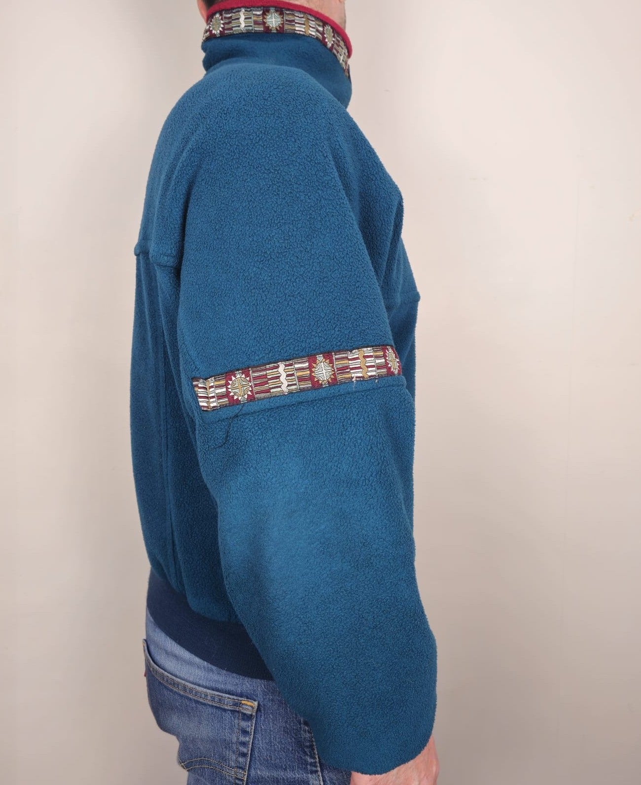 Berghaus Vintage Polartec 90's Full Zip Laventer XCT Aztec WindStopper Jacket - L/Large - Green