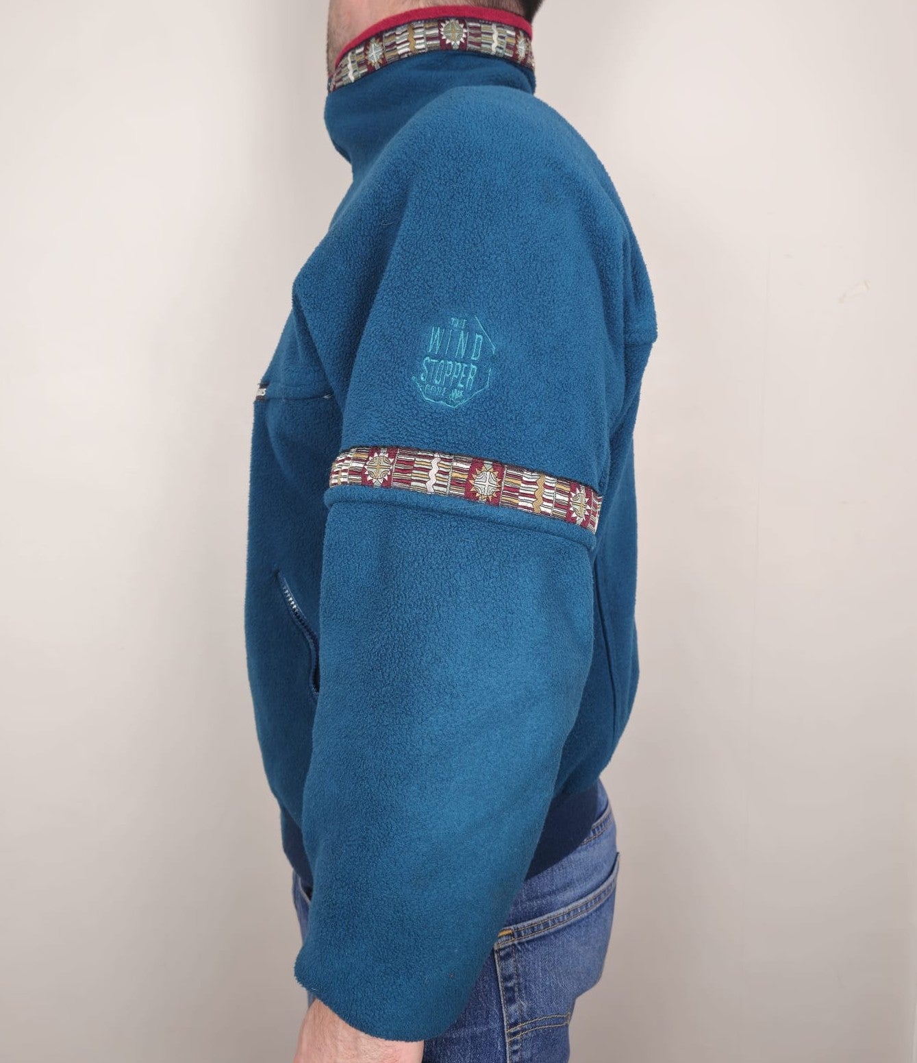 Berghaus Vintage Polartec 90's Full Zip Laventer XCT Aztec WindStopper Jacket - L/Large - Green