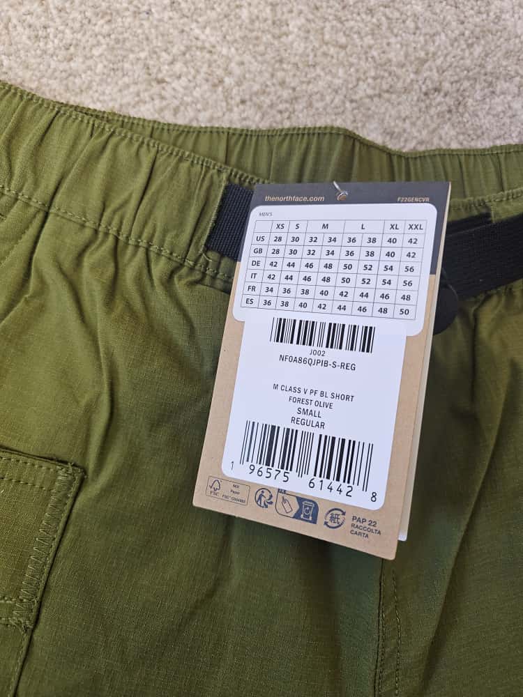 The North Face Pathfinder Mens Green Hiking/Activewear/Utility Shorts - S/Small - W30