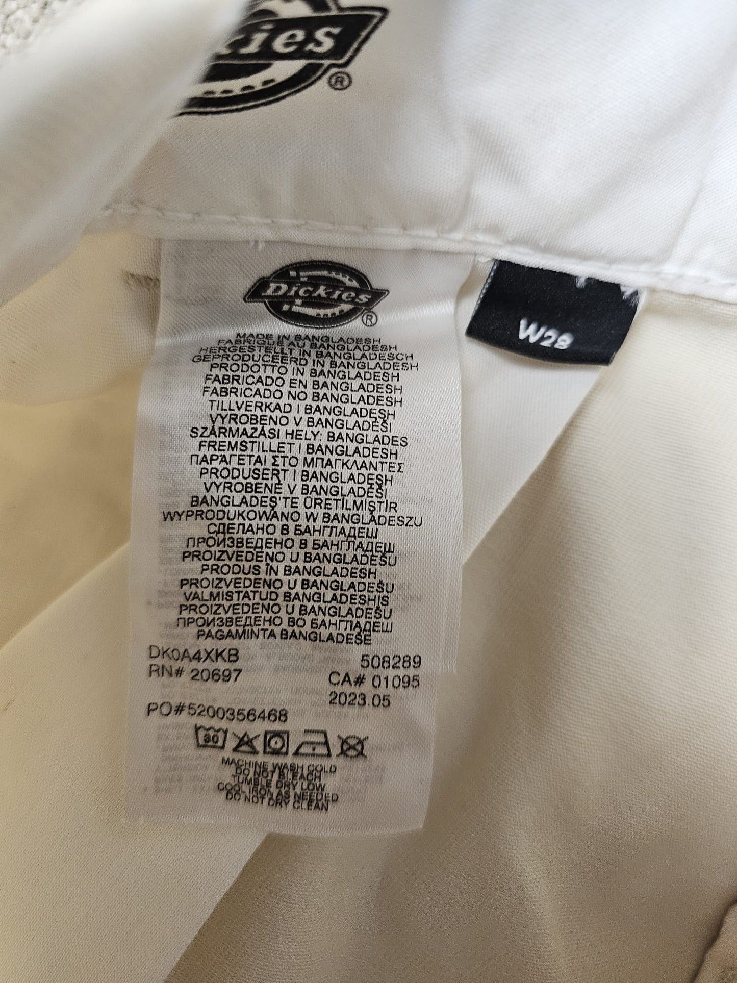 Dickies Womens Straight Leg Elizaville work Trousers/Pants - White/Off White