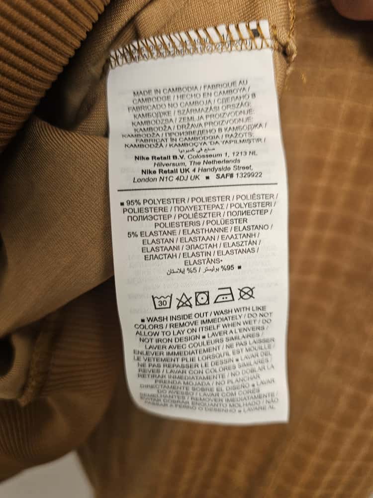 Nike Velour Long Sleeve Waffle Style Polo Top - M/Medium - UK 12-14 / Brown