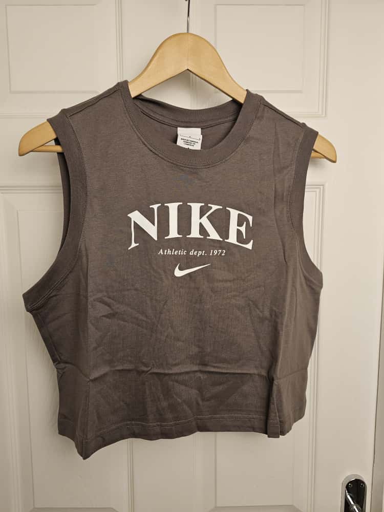 Nike Womens Essential Retro Tank Top - L/Large - Grey