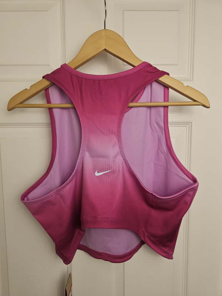 Nike Running Swoosh Gradient Cropped Tank Top - L/Large - Pink