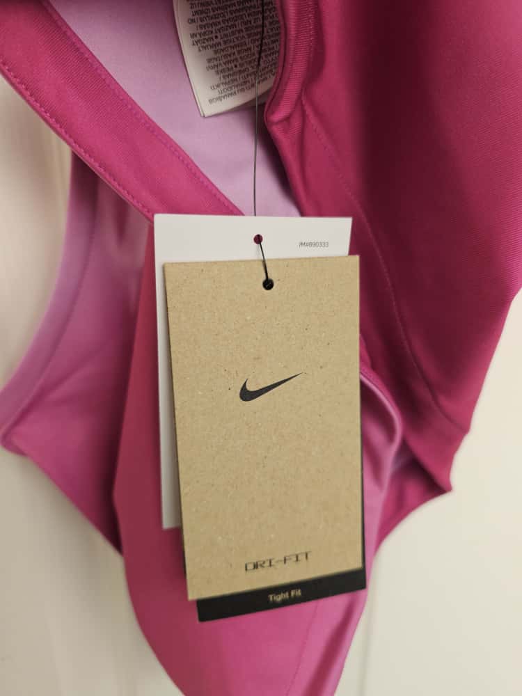 Nike Running Swoosh Gradient Cropped Tank Top - L/Large - Pink