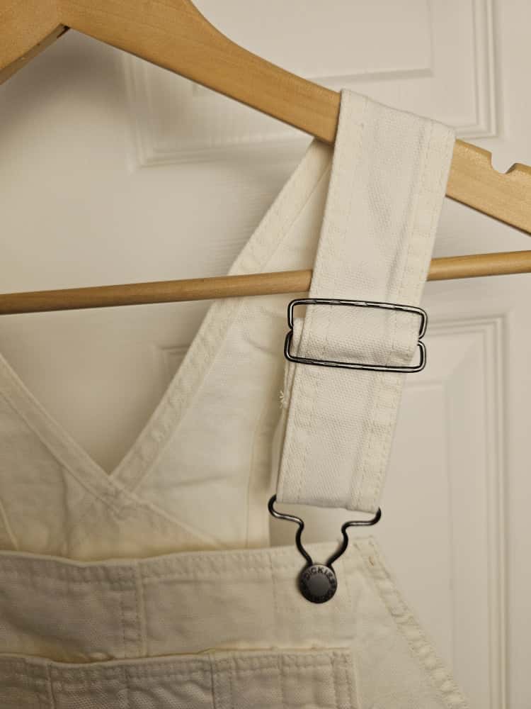 Dickies White Short Duck Canvas Bib Dungarees - M/Medium