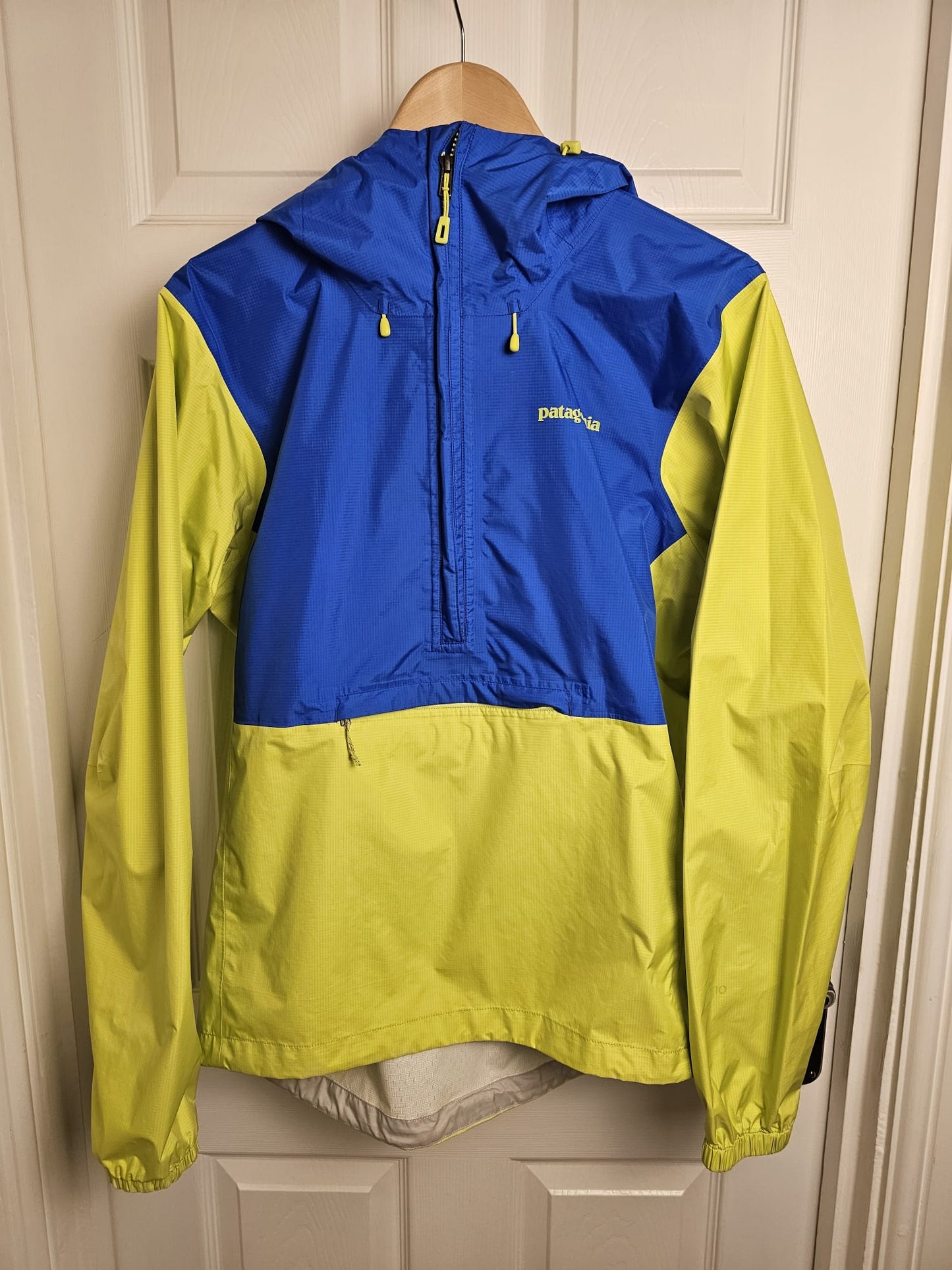 Patagonia Mens Torrent Shell H2NO Pullover 1/2 Zip Rain Jacket/Coat - M/Medium - Blue/Green