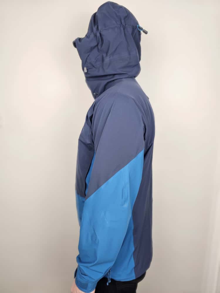 Mens Rab Sharp Edge Pertex Shield AP Full Zip Hooded Alpine Jacket/Coat - L/Large - Blue/Navy