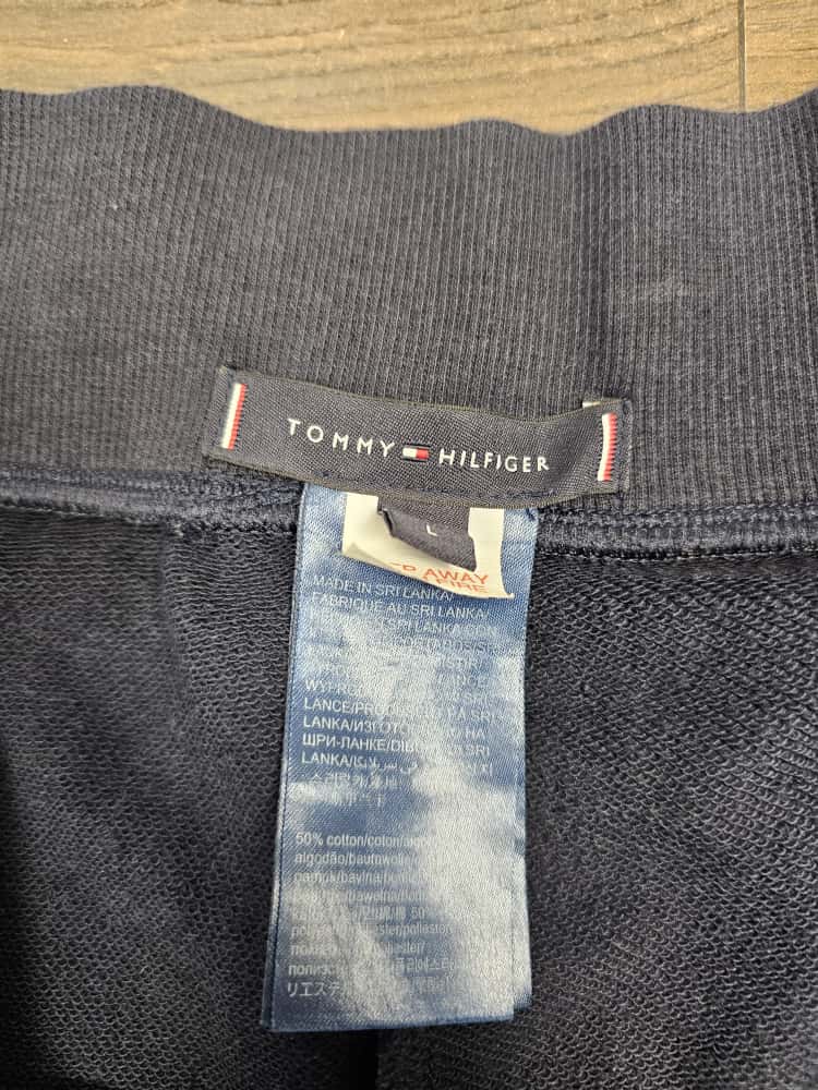 Tommy Hilfiger Mens Embroidered Jogger Style Shorts - L/Large - Navy