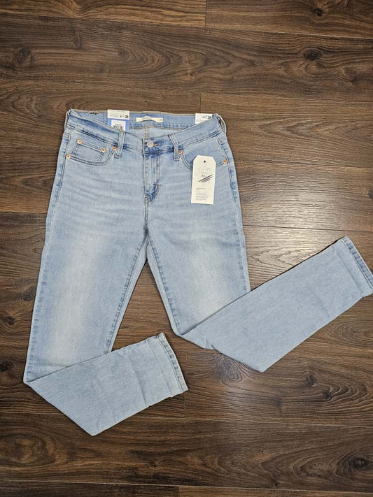 Levi's Womens Boyfriend Fit Mid Rise Tapered Leg Blue Jeans - W26/L30