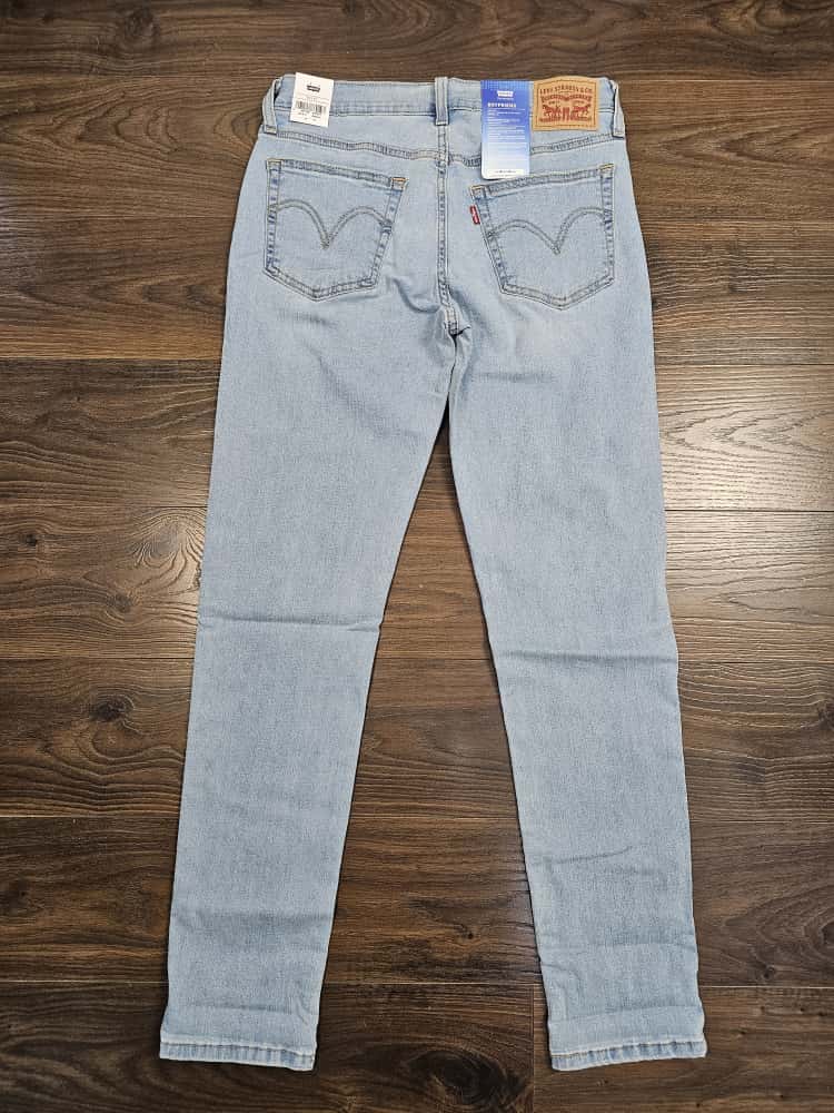 Levi's Womens Boyfriend Fit Mid Rise Tapered Leg Blue Jeans - W26/L30