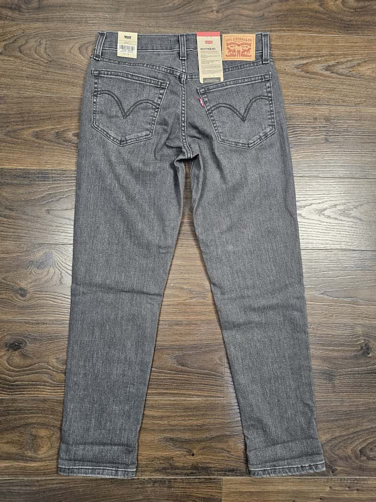 Levi's Womens Boyfriend Fit Mid Rise Tapered Leg washed Black Jeans - W26/L27