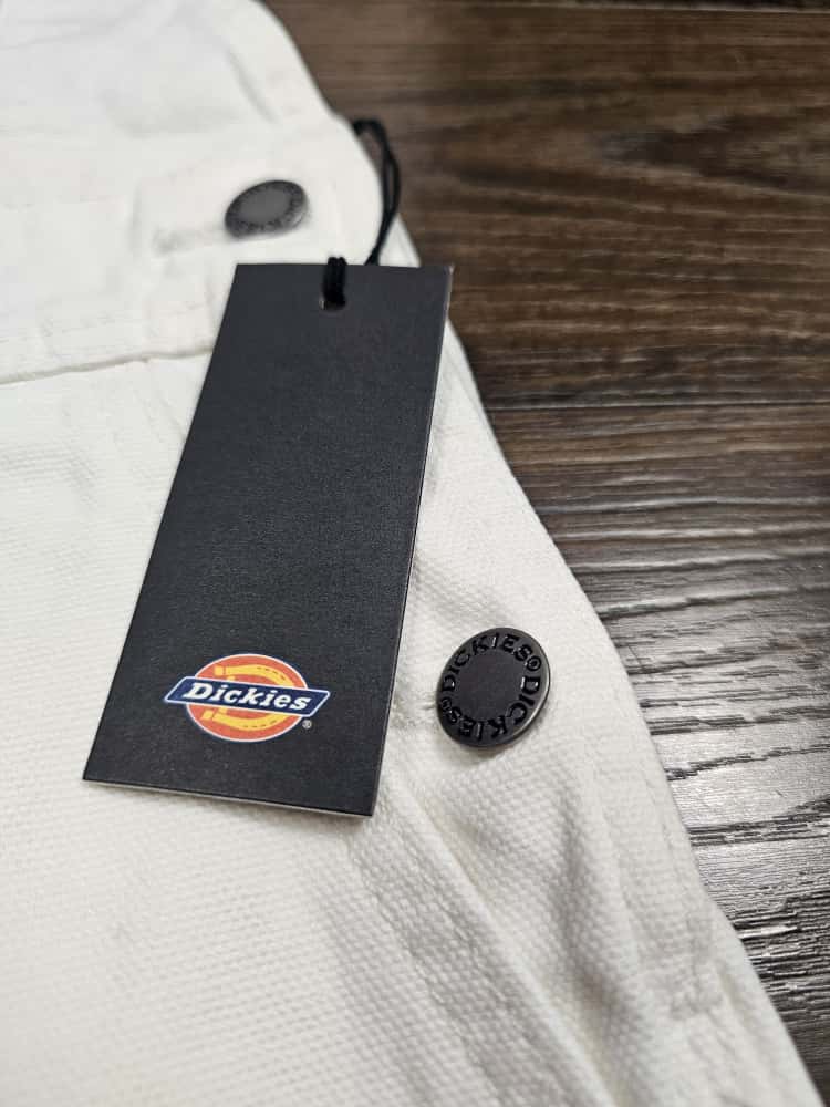 Dickies White Short Duck Canvas Bib Dungarees - S/Small