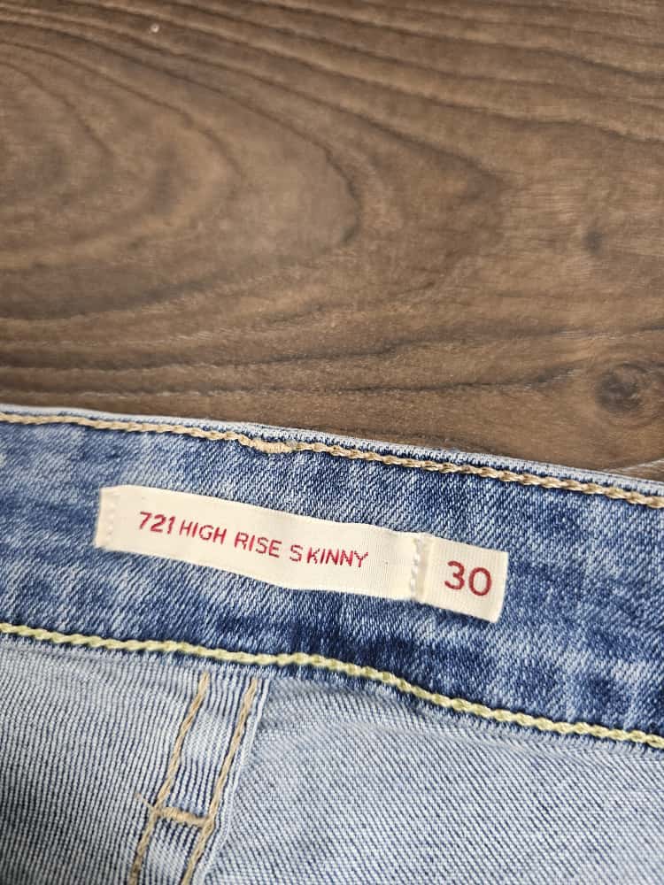 Levi's Womens Blue Jeans 721 High Rise Skinny Fit - W30/32L