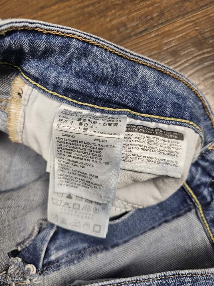 Levi's Womens Blue Jeans 721 High Rise Skinny Fit - W30/32L