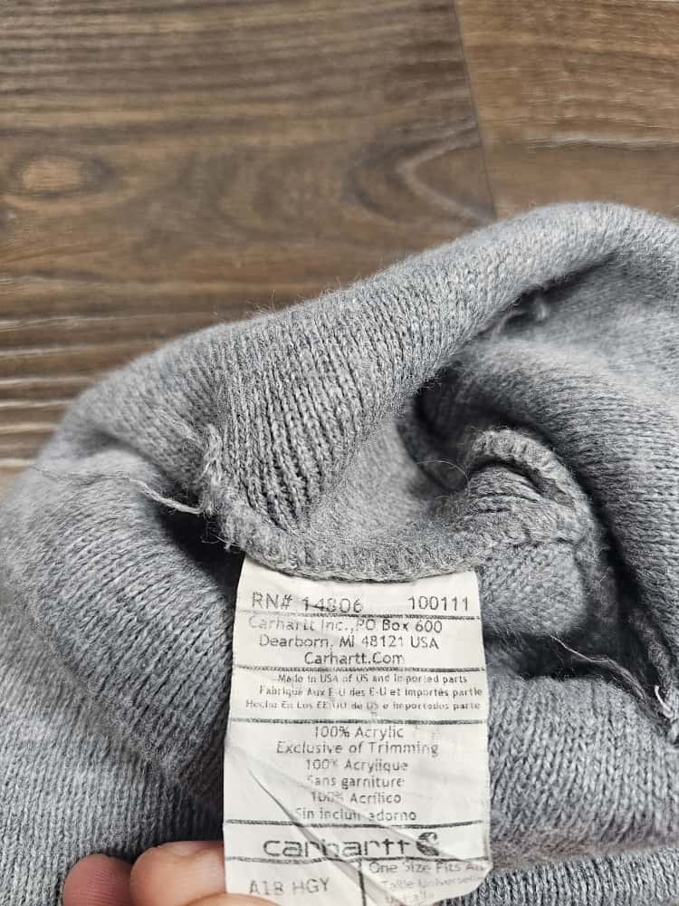 Vintage Unisex Carharrt Beanie Hat - One Size - Grey