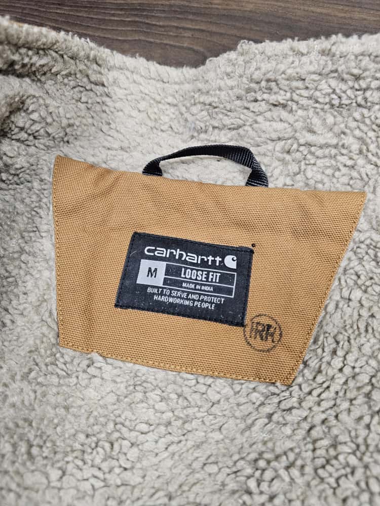 Carharrt Washed Duck Mens Loose Fit Sherpa Lined Gilet/Bodywarmer Workwear - M/Medium L/Large