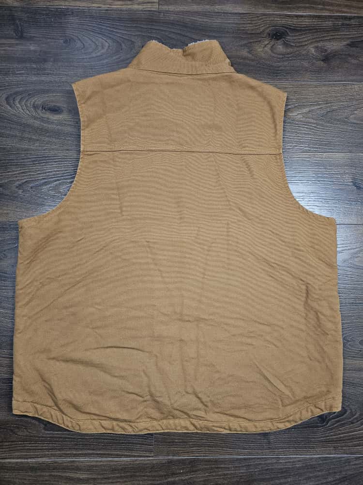 Carharrt Washed Duck Mens Loose Fit Sherpa Lined Gilet/Bodywarmer Workwear - M/Medium L/Large