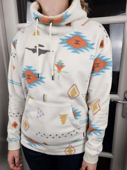 Passenger Womens Funnel Neck Aztec Print Fleece Jumper - S/Small