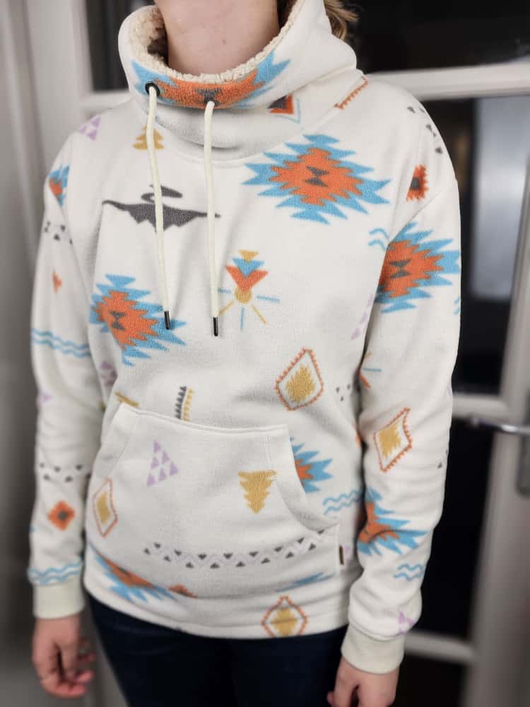 Passenger Womens Funnel Neck Aztec Print Fleece Jumper - S/Small