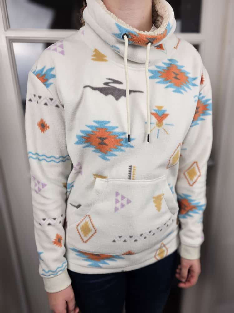 Passenger Womens Funnel Neck Aztec Print Fleece Jumper - S/Small