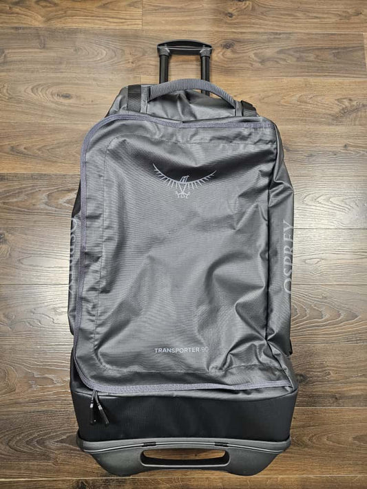 New Season Osprey Transporter 90 Wheeled Duffel Bag/Suitcase - Raven Black - New With Tags