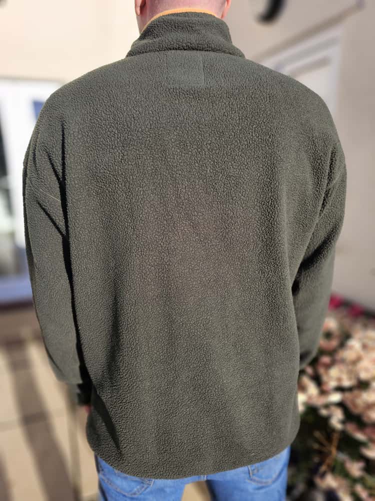 Columbia Mens Pullover Snap Button Fleece Jumper - L/Large - Dark Green