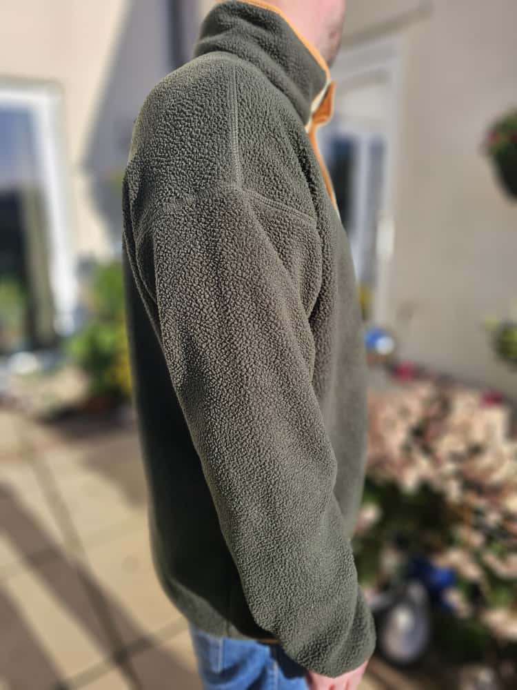 Columbia Mens Pullover Snap Button Fleece Jumper - L/Large - Dark Green