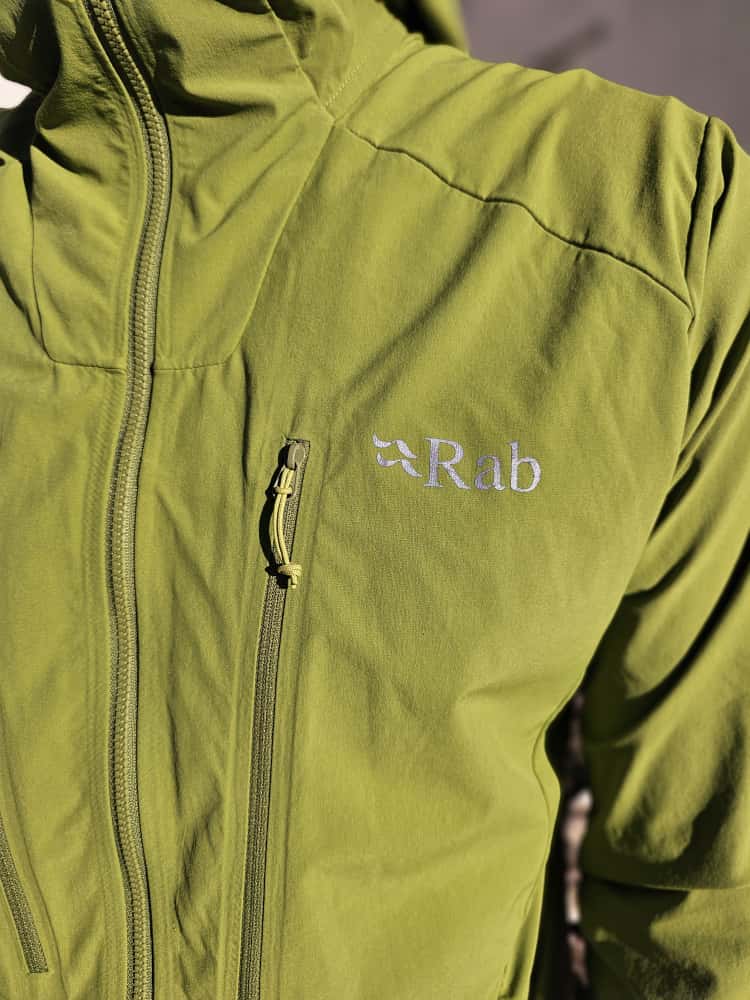 Rab Borealis Green Soft Shell Style Full Zip Hooded Climbing Jacket - L/Large