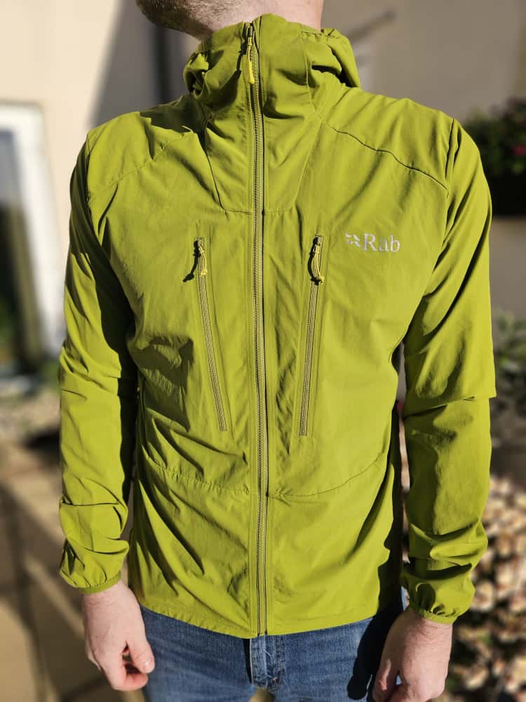 Rab Borealis Green Soft Shell Style Full Zip Hooded Climbing Jacket - L/Large