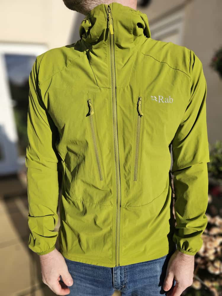 Rab Borealis Green Soft Shell Style Full Zip Hooded Climbing Jacket - L/Large