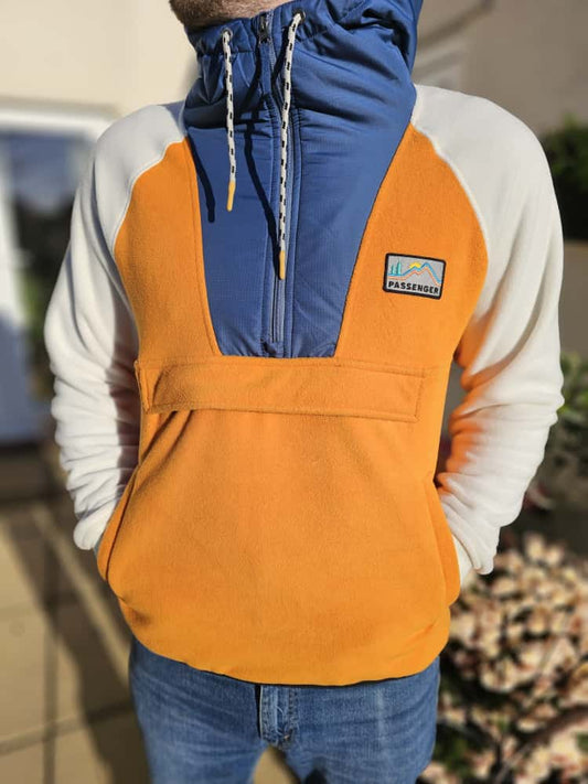 Passenger Mens 1/2 Zip Pullover Hooded Fleece Jumper - XL/Extra Large - Multicolour