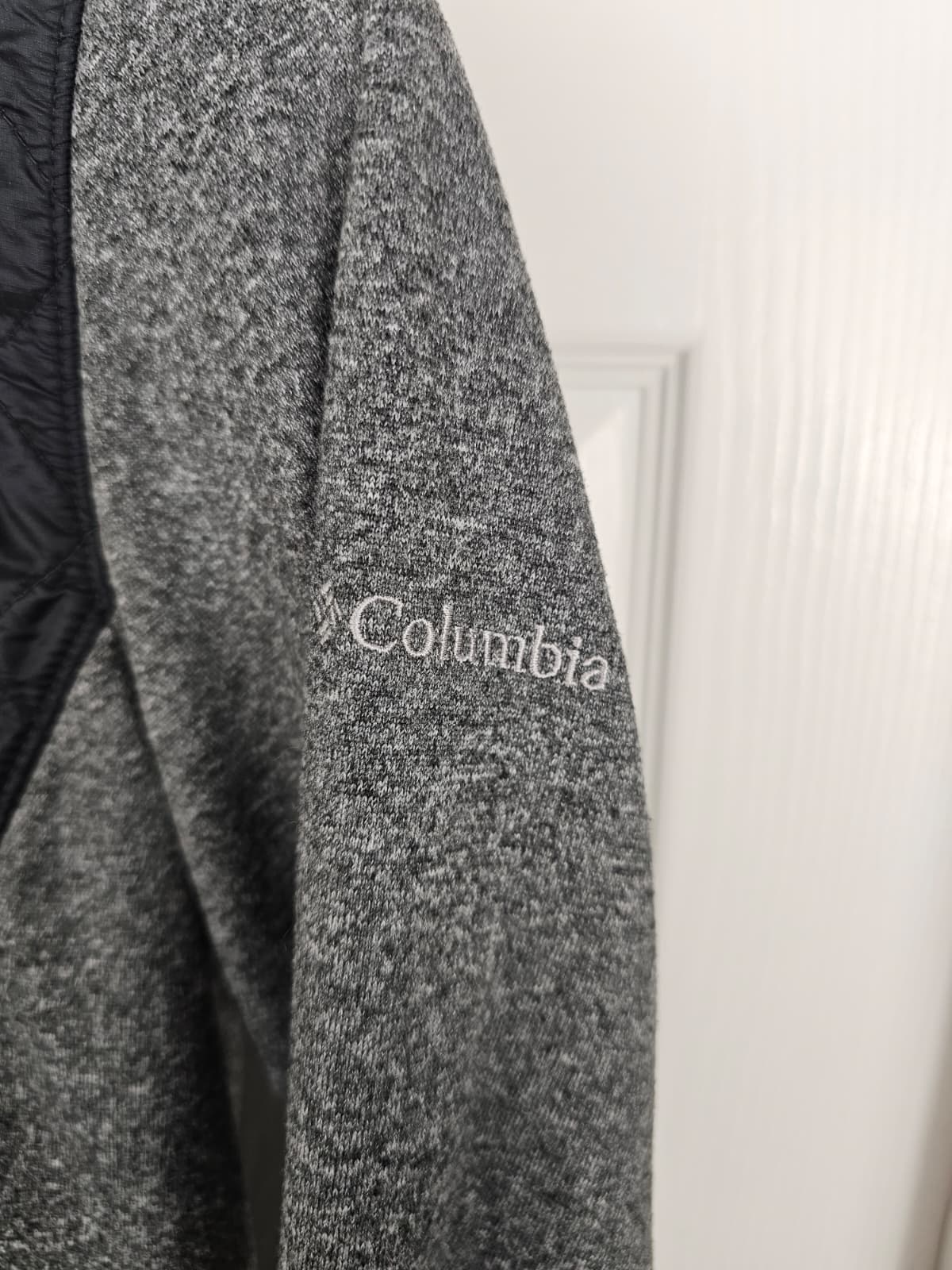 Columbia Womens Full Zip Hybrid Quilted Fleece Hooded Jacket - M/Medium - Grey/Black