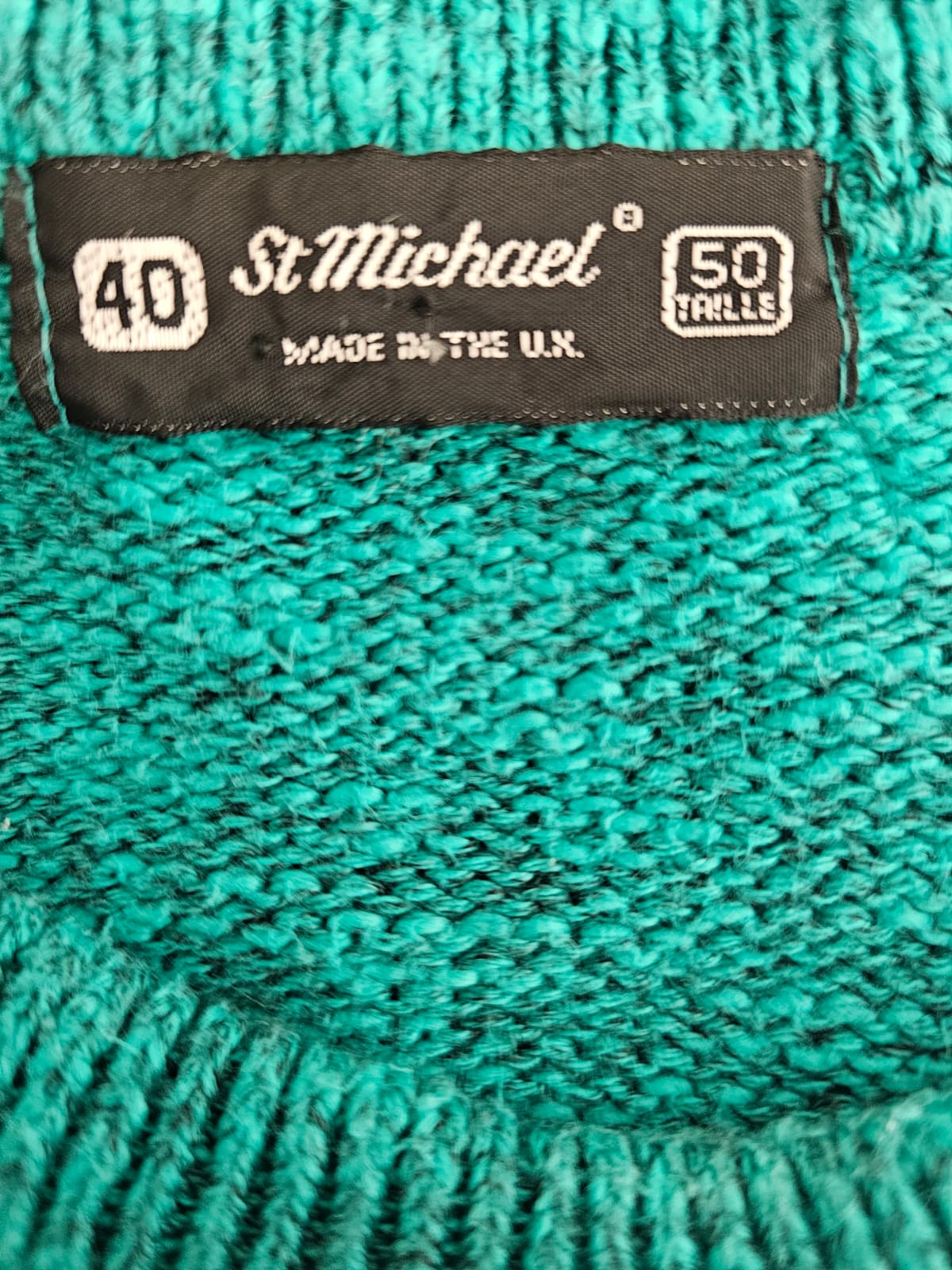 St Michael Vintage Pullover Knitted Jumper/Sweatshirt - 40/Large - Green