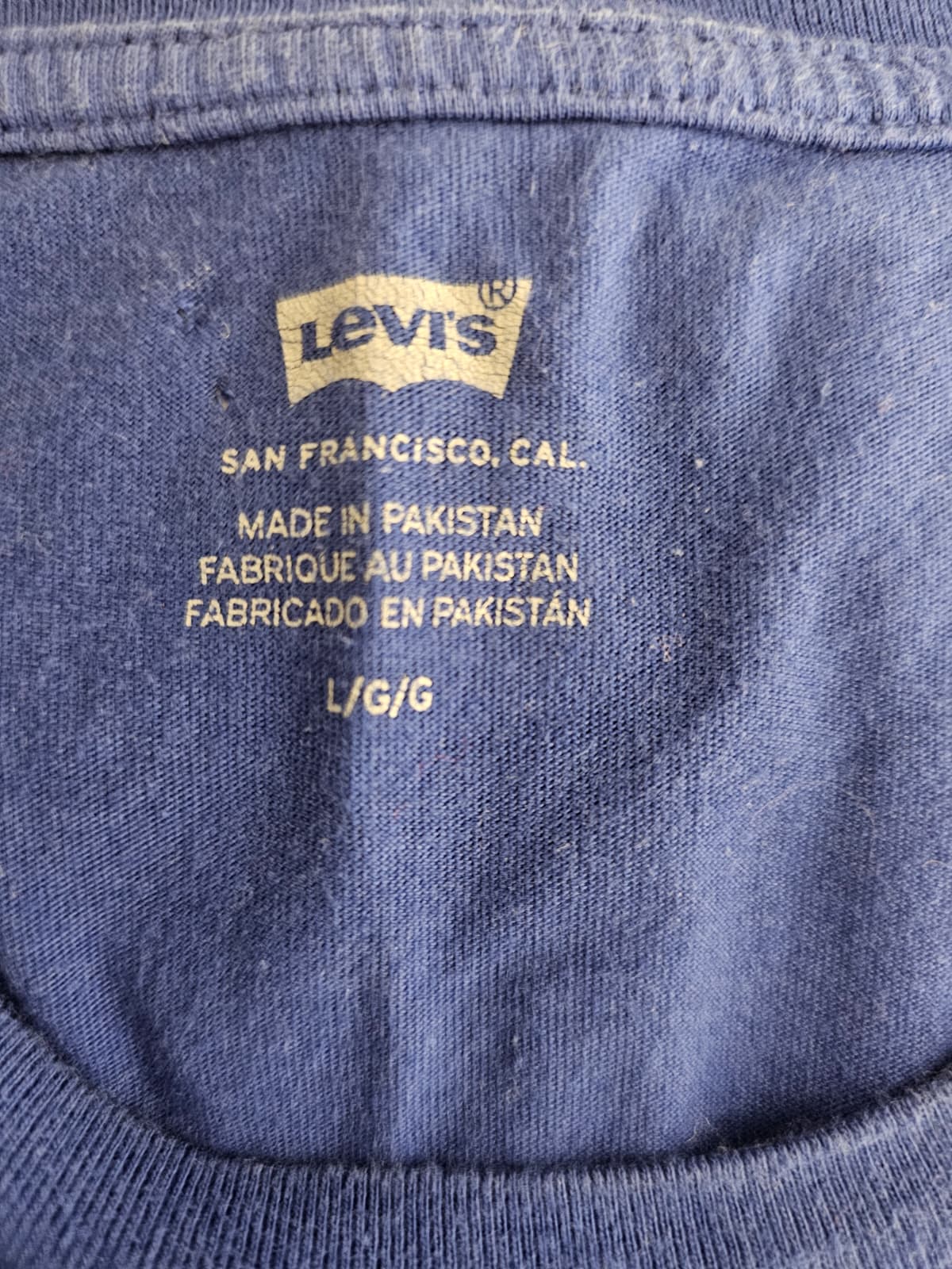 Levi's Mens Embroidered Short Sleeve T-Shirt - L/Large - Blue