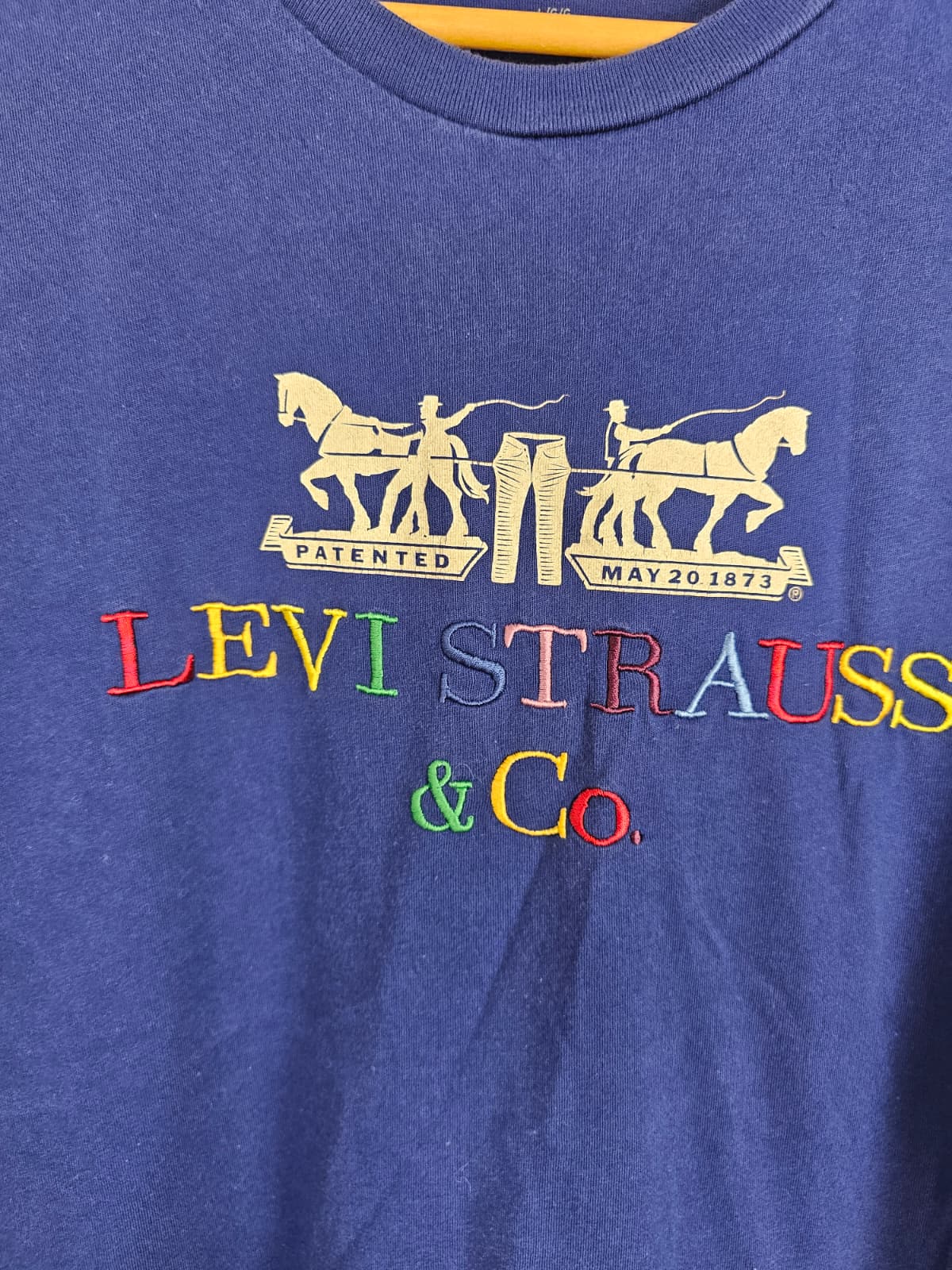 Levi's Mens Embroidered Short Sleeve T-Shirt - L/Large - Blue