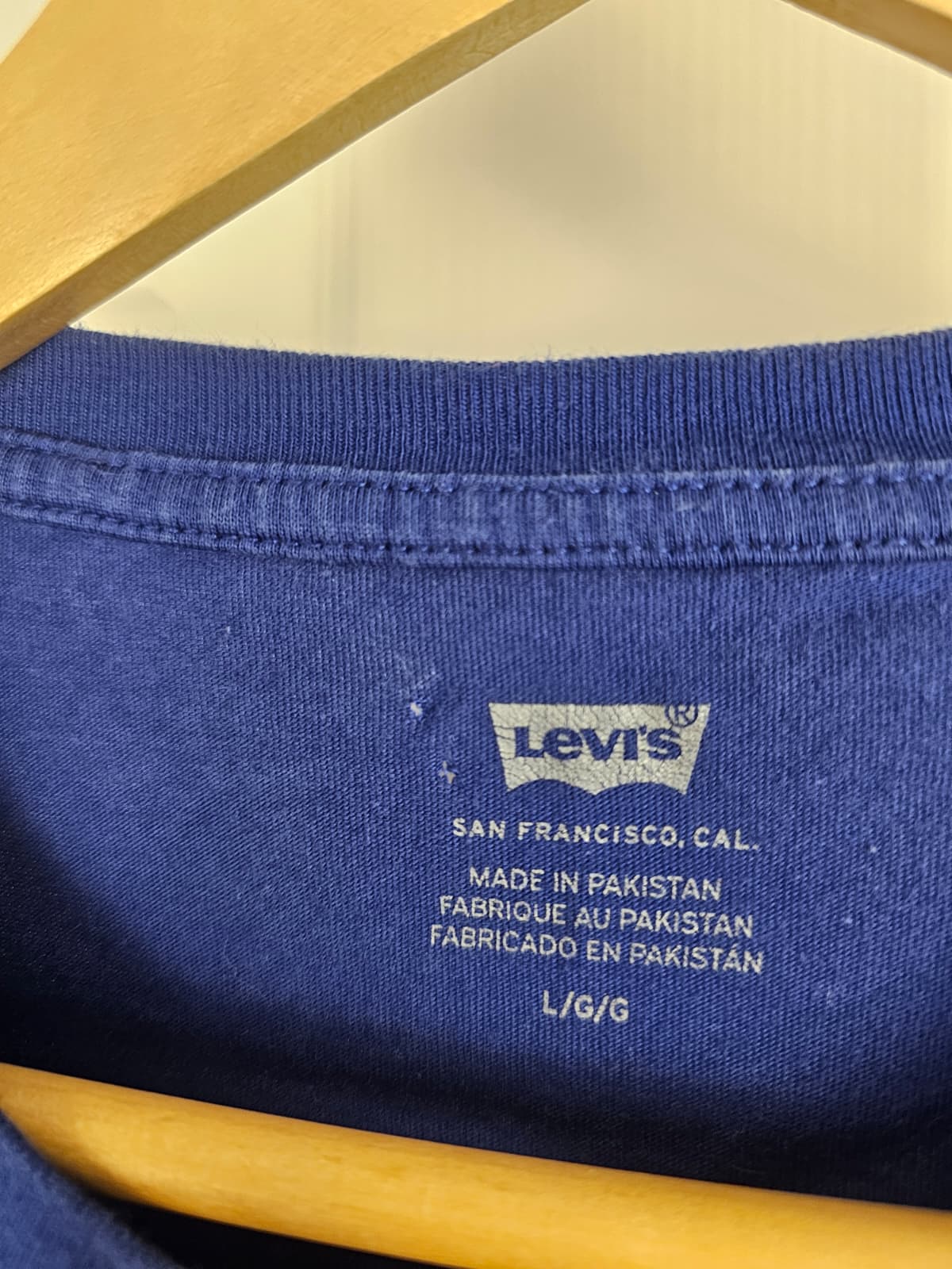 Levi's Mens Embroidered Short Sleeve T-Shirt - L/Large - Blue