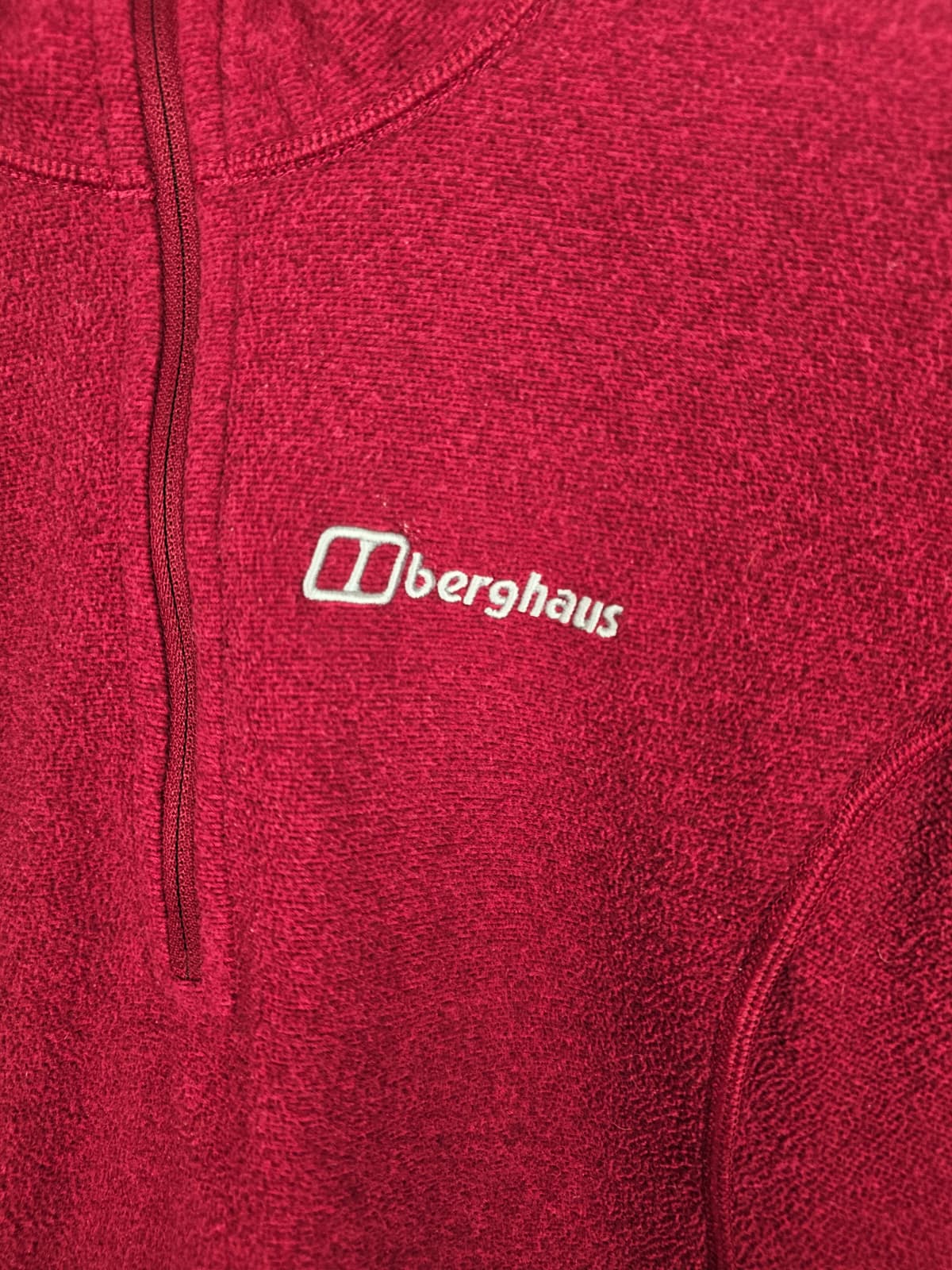 Berghaus Womens 1/2 Zip Pullover Fleece Jumper - UK 10 - Deep Red/Burgundy