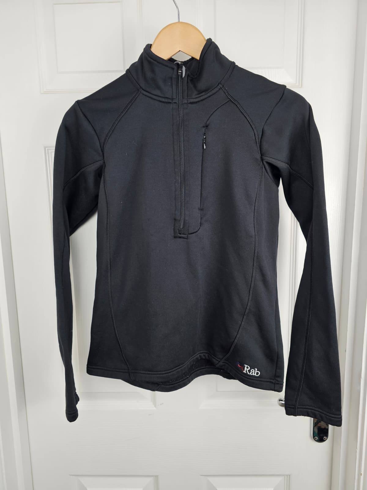 Rab Womens Polartec Power Stretch 1/2 Zip Pullover Fleece Mid Layer Activewear Jumper - 12 - Black